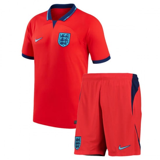 Camisola Inglaterra Criança Equipamento Segundo Copa do Mundo 2022 Manga Corta